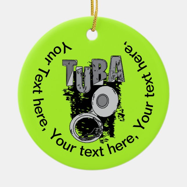 Sketchy Tuba und Text Keramik Ornament (Vorne)