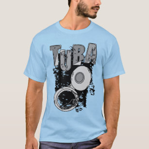 Sketchy Tuba und Text T-Shirt