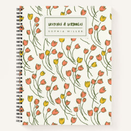 Sketchy Tulips Hand Drawn Floral | Fresh Meadow Notizbuch