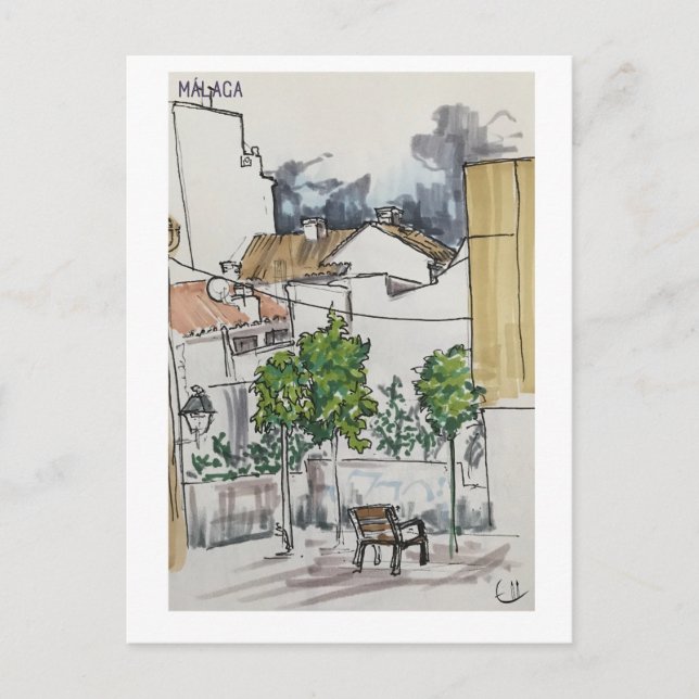 Skethchbook pages. Málaga. Markers Postkarte (Vorderseite)