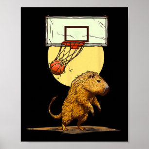 Sketll Capyra Slam Dunk Bll Player Sketch Lover Poster