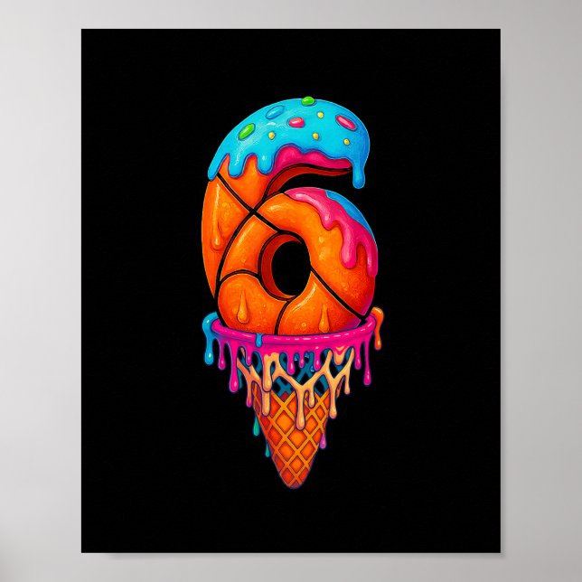 Sketll Drip 6 Jahre alte Eiscreme-Drip 6. Geburtst Poster (Vorne)