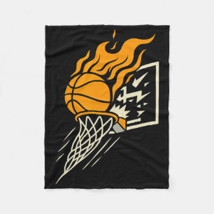 Sketll Flammen-Dunk-Grafik Lustige Hoops-Kunst Fleecedecke