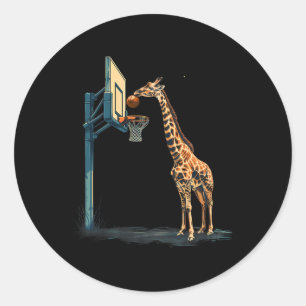 Sketll Giraffe Slam Dunk Sketll Hoop Artwork Runder Aufkleber
