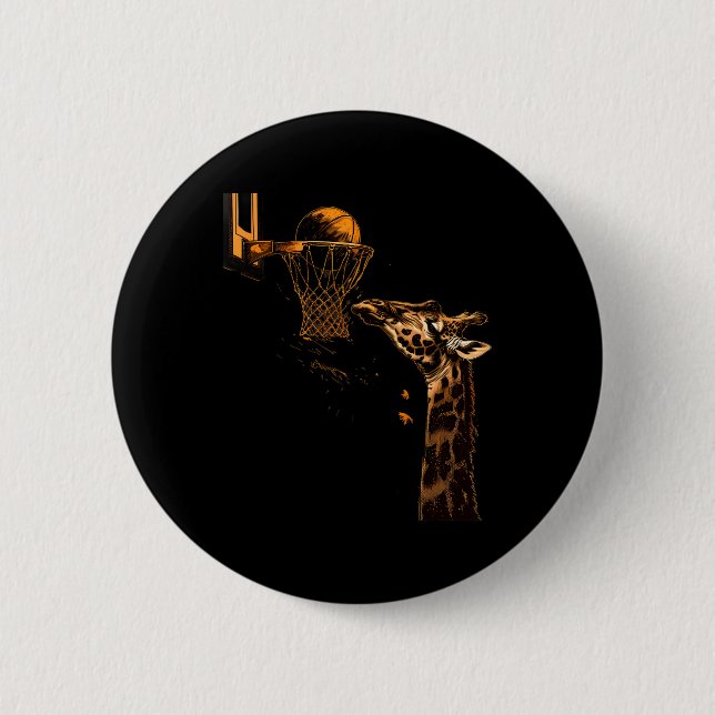 Sketll Giraffe Tierkunst Sketch Lover Slam Dunk 1 Button (Vorderseite)