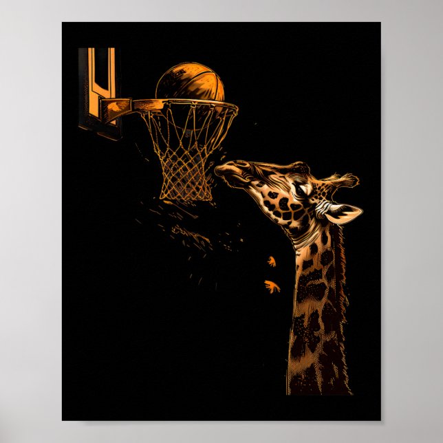Sketll Giraffe Tierkunst Sketch Lover Slam Dunk 1 Poster (Vorne)