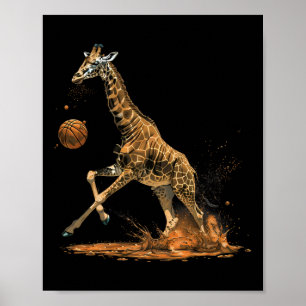 Sketll Giraffe Tierkunst Zeichnend Sketch Lover Poster