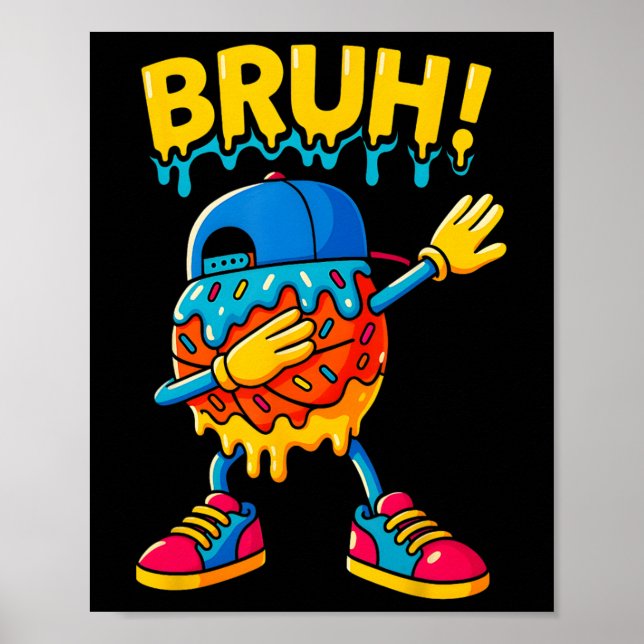 Sketll Ice Cream Drip Boys Girls Cute Dabbing Game Poster (Vorne)