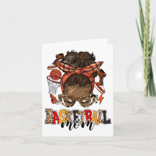 Sketll Mama Game Day Messy Bun Leopard Muttertag Karte