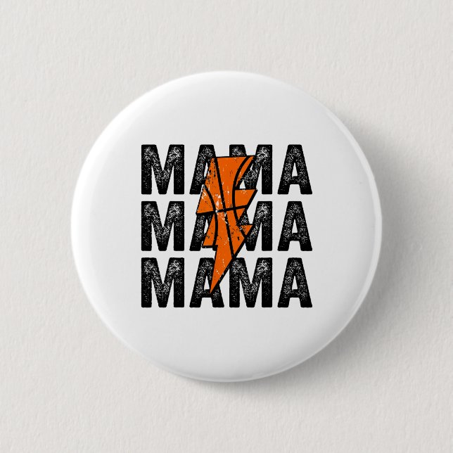 Sketll Mama störte Blitzschlag-Mama Button (Vorderseite)