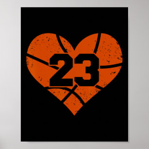 Sketll Nummer 23 Trikot Lustiger Sketll Herz Spiel Poster