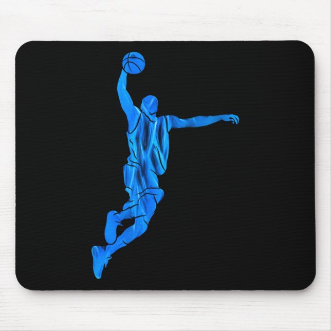 Sketll Player Slam Dunk Blue Flames Abstract Art S Mousepad (Vorne)