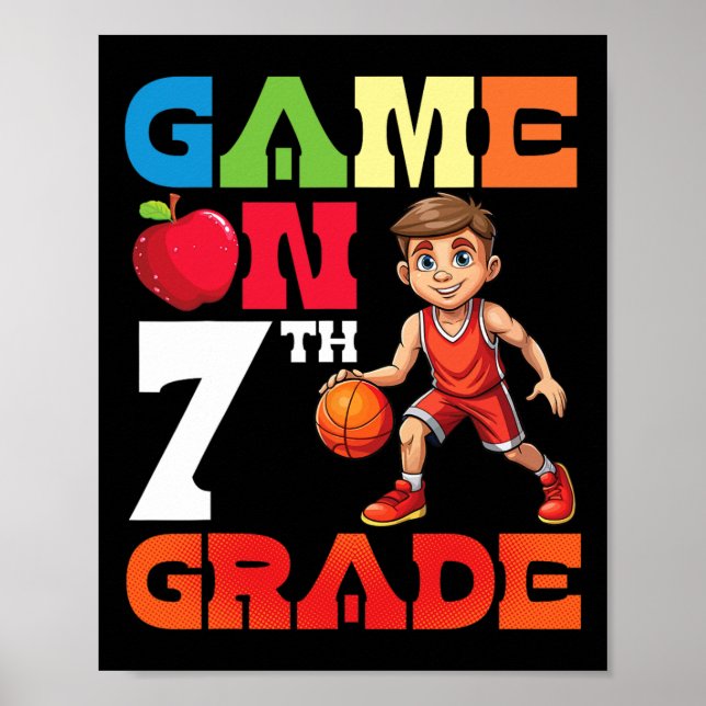 Sketll Player Student Playing School Game On 7th G Poster (Vorne)