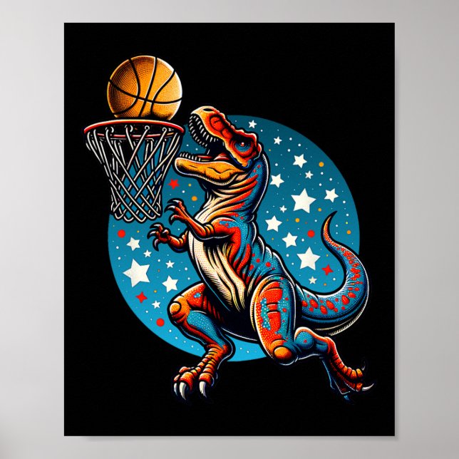 Sketll Player T-rex Dinosaur  Poster (Vorne)