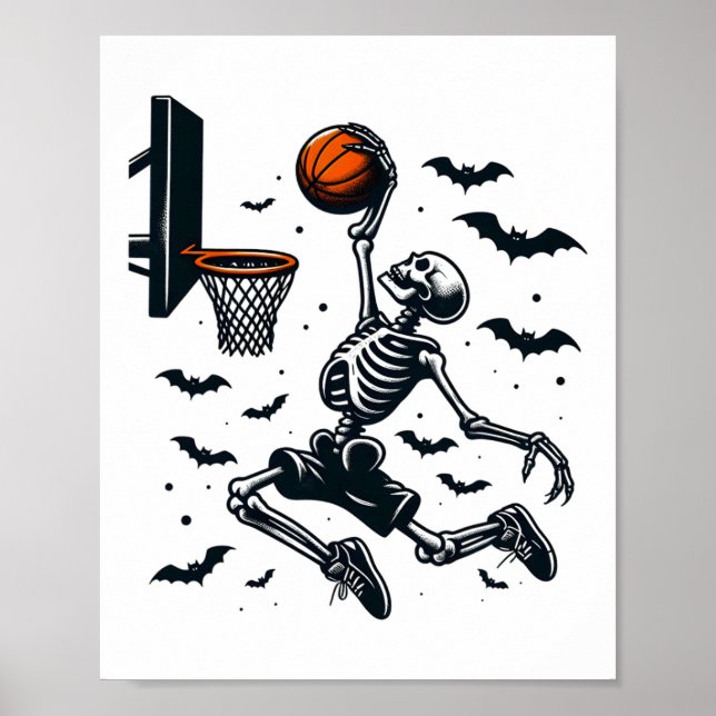 Sketll Skeleton Halloween Skelettspieler Poster (Vorne)