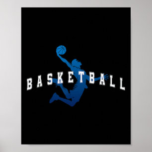 Sketll Spieler Team Blau Varsity Text Poster