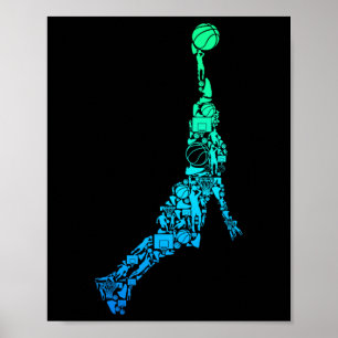 Sketll Spieler Trainer Dunking Kinder Jungen Männe Poster