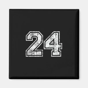 Sketll Spieler Trikot Nummer 24 Vintage abgenutzt  Magnet