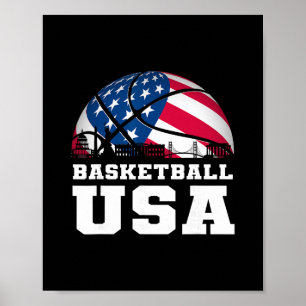 Sketll USA Unterstütze das Team USA-Flagge Traum Poster