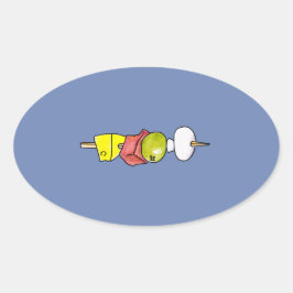Skewer Ovaler Aufkleber