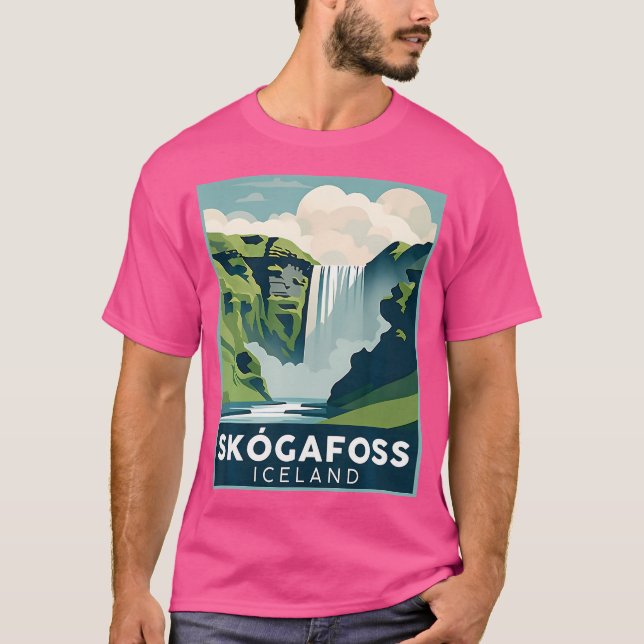Skgafoss Wasserfall Island Wandern Camping Skgar E T-Shirt (Vorderseite)