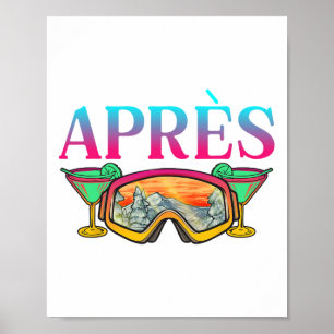 Ski 90er 80er Skioutfit Après Retro Skifahren Poster