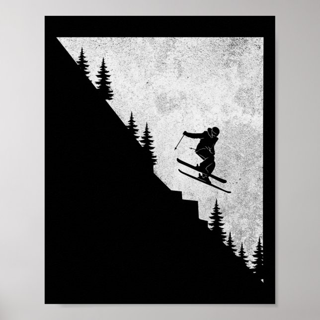 Ski-Abfahrt Skifahrer Freestyle Extreme Winter Spa Poster (Vorne)