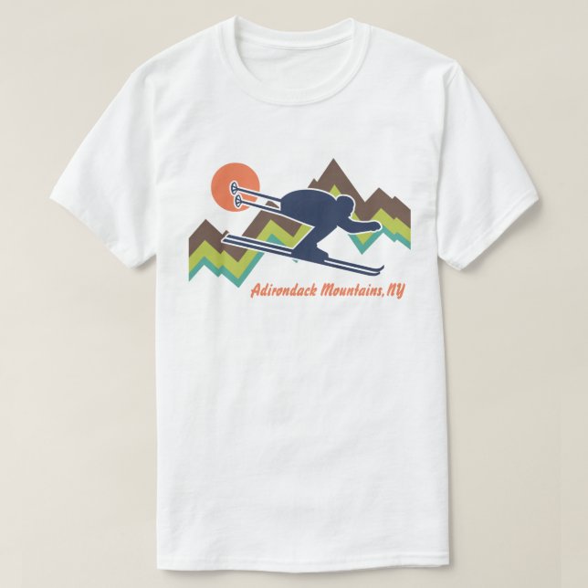 Ski Adirondack Mountains NY T-Shirt (Design vorne)