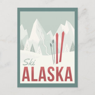 Ski Alaska Postkarte