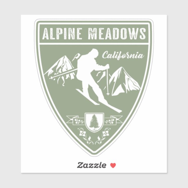 Ski Alpine Meadows California Aufkleber (Blatt)