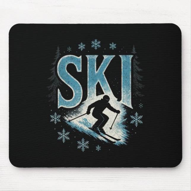 Ski - alpiner Abfahrtslauf Freestyle  Mousepad (Vorne)