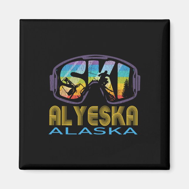 Ski Alyeska Alaska Skiferien  Magnet (Vorne)
