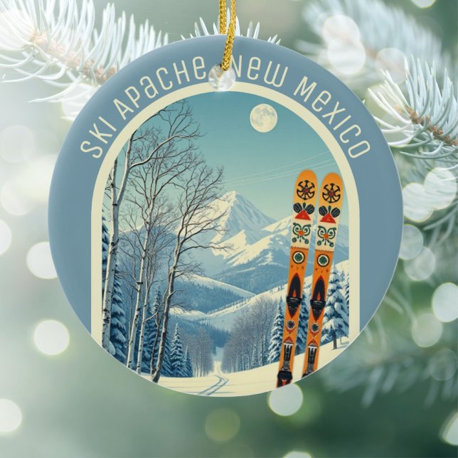 Ski Apache, New Mexico Ski-Souvenir  Keramik Ornament (Von Creator hochgeladen)