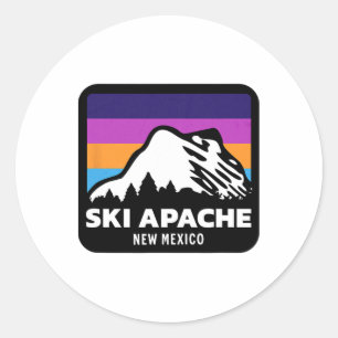 Ski Apache New Mexico Snowboardfamilie T Runder Aufkleber