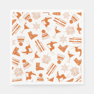 Ski Après Winter Junggesellinnenparty Orange Serviette