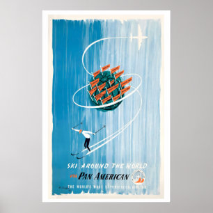 Ski Around the World Skandinavien Dolomiten Poster