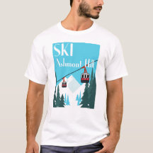 Ski Ashmont Hill Retro Ski Poster Stil - weiß