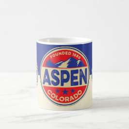 Ski Aspen Blau & Roter Becher Kaffeetasse
