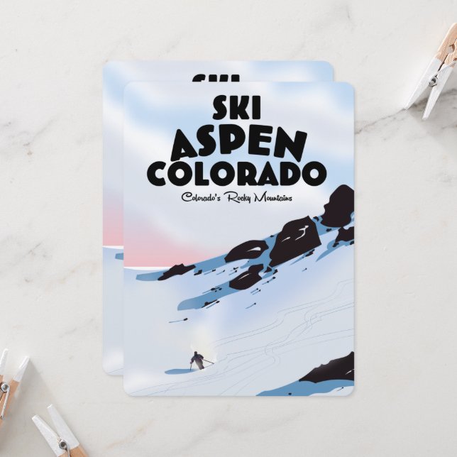 Ski Aspen Colorado (Vorderseite/Rückseite Beispiel)