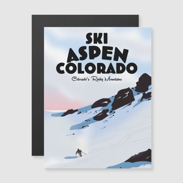 Ski Aspen Colorado Magnetkarte (Vorne/Hinten)