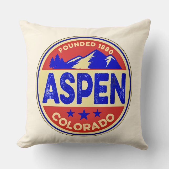 Ski Aspen Throw Pillow Kissen (Vorderseite)