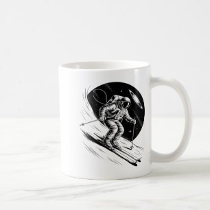 Ski-Astronaut Weltraum-Wintersport-Skifahrer lusti Kaffeetasse