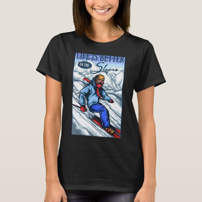 Ski auf den Pisten T-Shirt (Vorderseite)