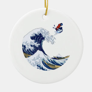 Ski auf der großen Welle von Kanagawa Ornament