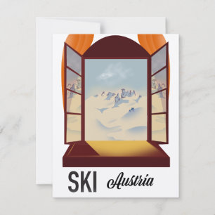 Ski Austria Fenster Reiseplakat.