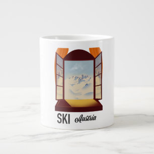 Ski Austria Fenster Reiseplakat. Jumbo-Tasse