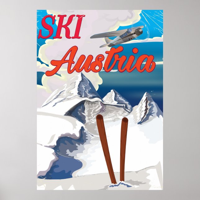Ski Austria Vintage Reiseplakat Poster (Vorne)
