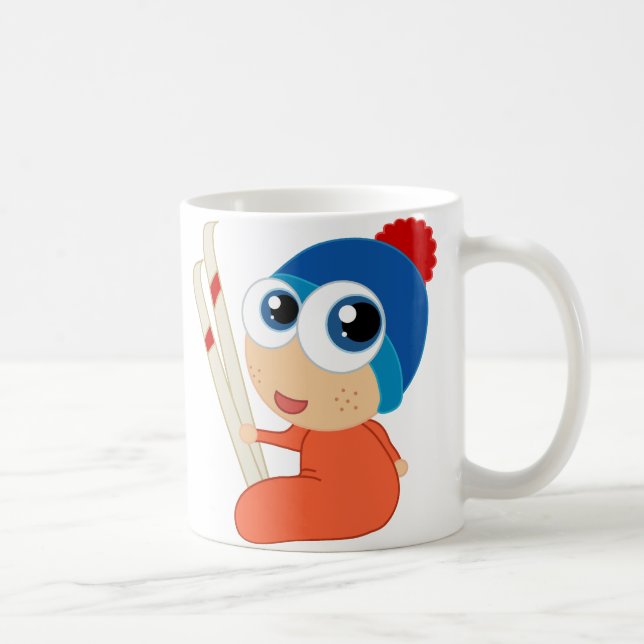 Ski-Baby-Cartoon-Tasse Tasse (Rechts)
