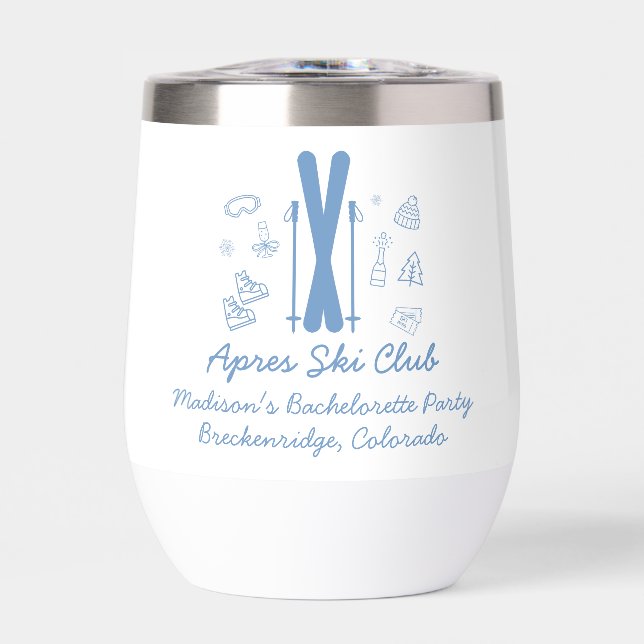 Ski Bachelorette letzten Toast auf den Pisten (Vorderseite)