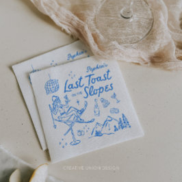 Ski Bachelorette Letzten Toast auf den Pisten Serviette